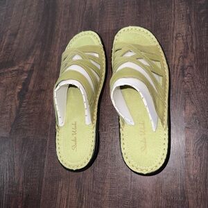 Studio Works Lime Green Slip-On Sandals